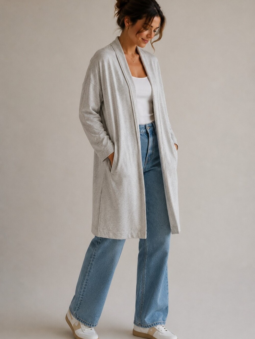 KOTN | Light Gray Terry Sweatshirt, Size S